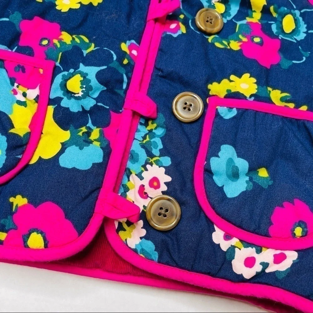 Genuine Kids By Oshkosh B’Gosh Flower Hooded Reversible Vest